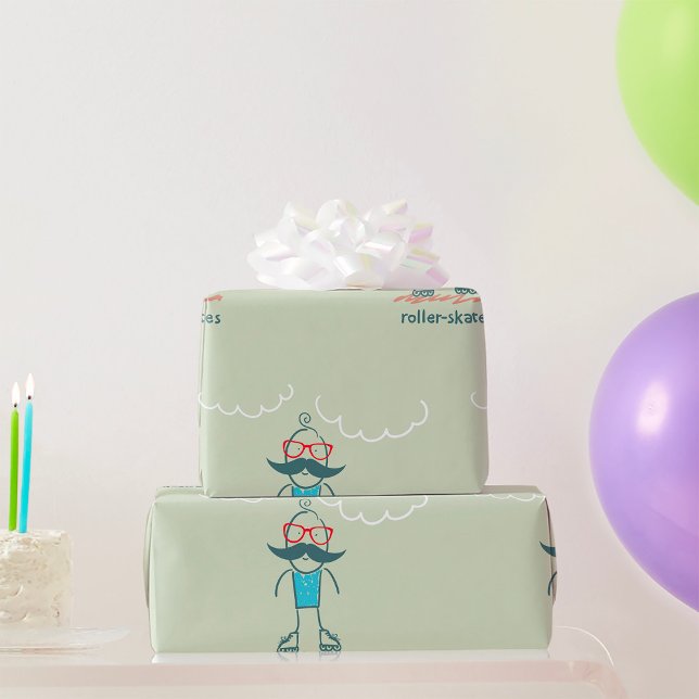 Man på Rollerskates Presentpapper (Skapare uppladdad)