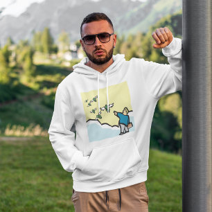 Man pekar på pengar med Vingar Hoodie