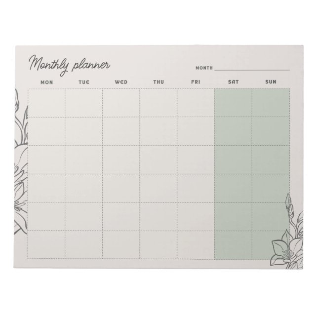 Mån-planner i minimal beige med eget text, mån-sön anteckningsblock (Framsida)