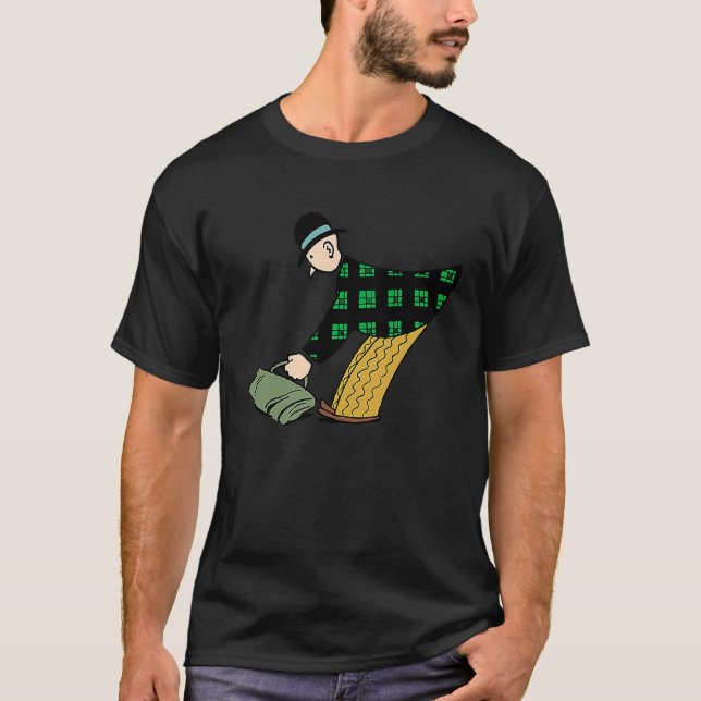 Man plockar upp resväska t shirt (Framsida)
