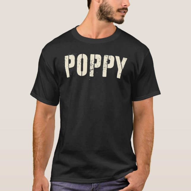 Man Poppy Sten Grandpa Rockstar Myth Legend H T Shirt (Framsida)