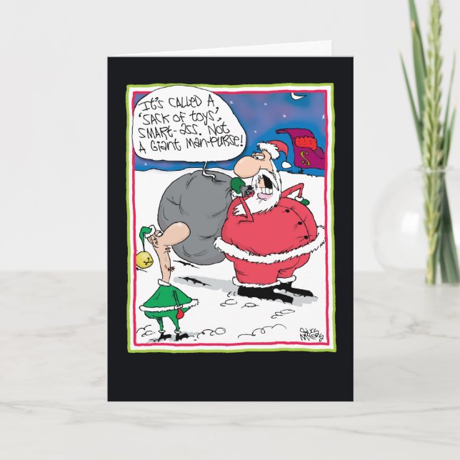 Man Purse Funny Card Helgkort (Framsida)