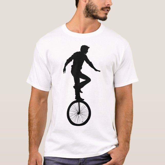 Man Ridning Enhjuling T Shirt (Framsida)