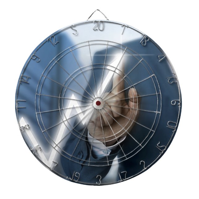 Man ritar lagrar prisa pekskärmskoncept piltavla (Framsidan)