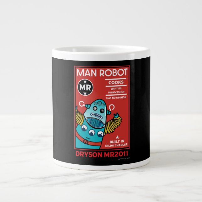 Man Robot Perfekten Man Jumbo Mugg (Framsidan)