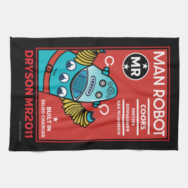 Man Robot Perfekten Man Kökshandduk (Horisontell)