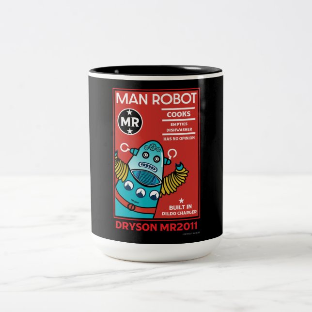 Man Robot Perfekten Man Två-Tonad Mugg (Center)