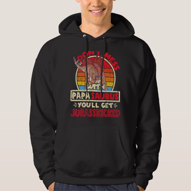 Män rör inte Papa Saurus jag Jurasskicked jag  Hoodie (Framsida)