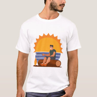 Man-Rosting-Marshmallow-Sunset-Vatten T Shirt