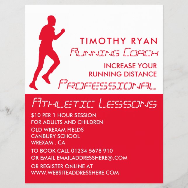 Man Running, Athletics Lesson Advertising Flyer (Framsidan)