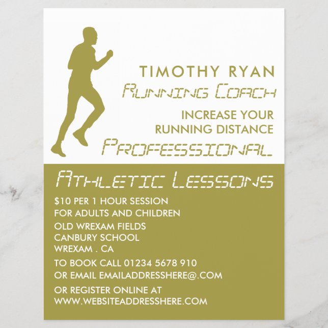 Man Running, Athletics Lesson Advertising Flyer (Framsidan)