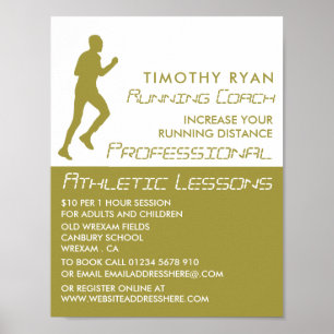 Man Running, Athletics Lesson Advertising Poster