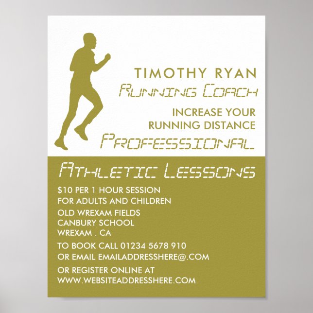 Man Running, Athletics Lesson Advertising Poster (Framsidan)