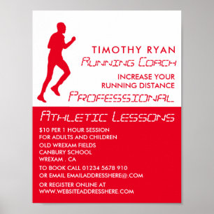 Man Running, Athletics Lesson Advertising Poster