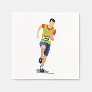 Man Running Athletics Pappra Napkins Pappersservett