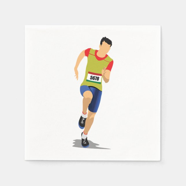 Man Running Athletics Pappra Napkins Pappersservett (Framsidan)