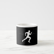 Man Running Springers Silhouette HeartBeat Line