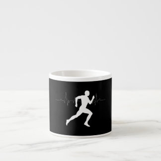 Man Running Springers Silhouette HeartBeat Line Espressomugg