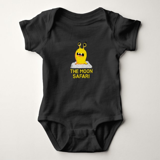 Mån Safari Söt Alien Tecknad Rymd T Shirt (Framsida)