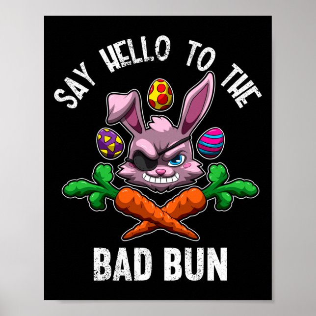 Män säger hej till den dåliga påskharen poster (Framsidan)