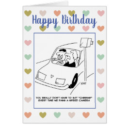 Man säger "ost" som passerar en hastighetskamera hälsningskort