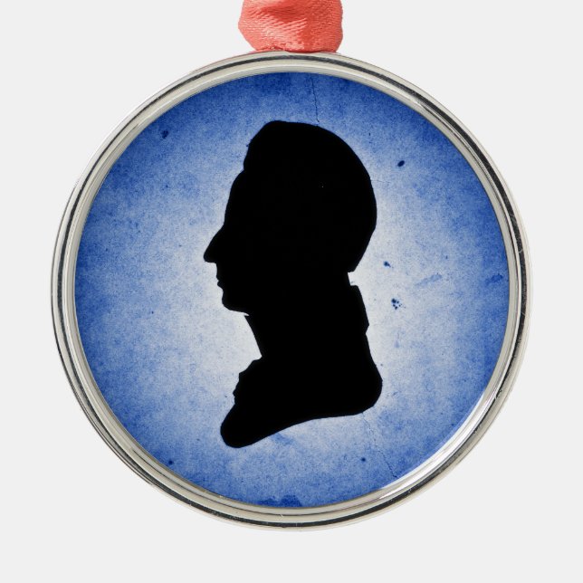 "Man Silhouette på Blue" prydnadsföremål Julgransprydnad Metall (Framsidan)