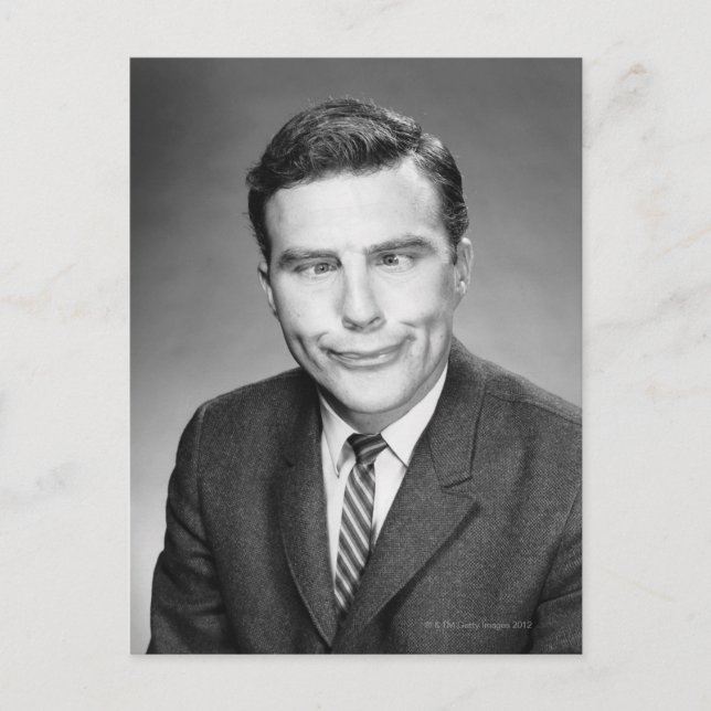 Man Skapar Ansikte Vykort (Framsida)