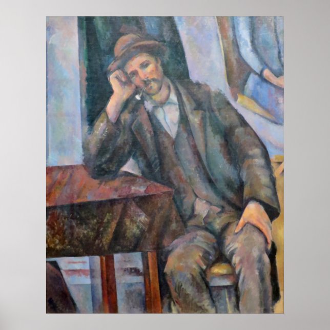 Man Smoking a Pipe - Paul Cezanne - c1893 Poster (Framsidan)