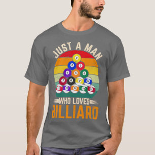 Man Snooker Player Hobby Bassäng Billiard T Shirt