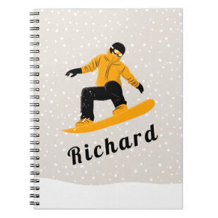 Man Snowboarding Custom Name Extreme Winter Sport Anteckningsbok