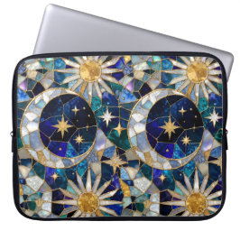Mån Sol Bärbar Dator Fodral Stained Glass Fodral