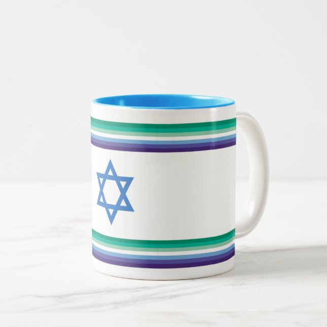 Män som älskar män Israel Pride Flagga Två-Tonad Mugg (Framsida höger)