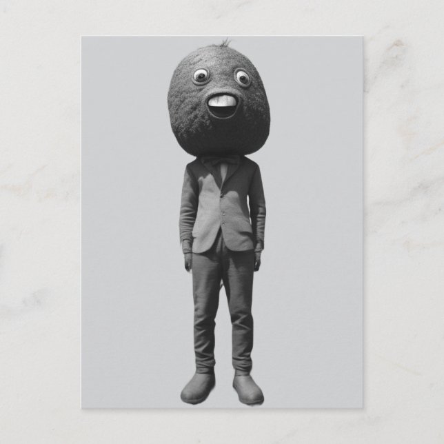 Man som bär konstig rolig mask vykort (Framsida)