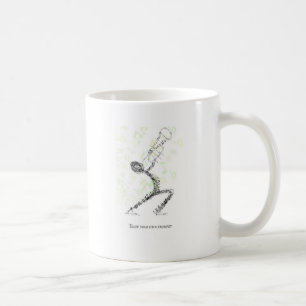 Man som blåser designad användande musik noter f kaffemugg