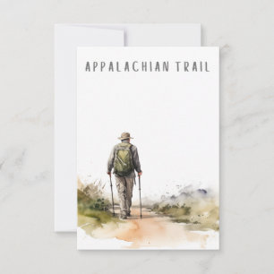 Man som döljer ett tomt kort för Appalachian-spår