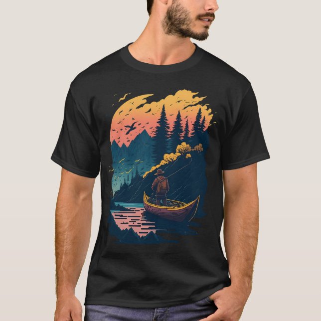 man som fiskar t shirt (Framsida)