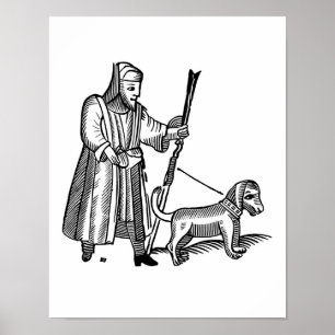 Man som går hans hund poster