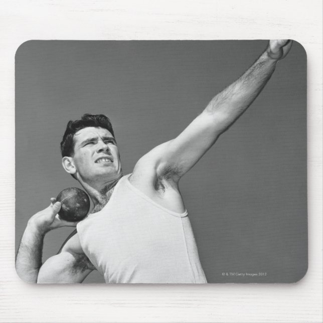 Man som kastar Shotput Musmatta (Framsidan)