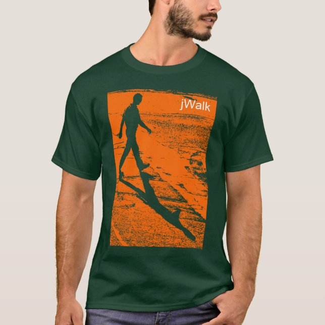 Man som korsar en väg - i Orange - (jWalk) Tee (Framsida)