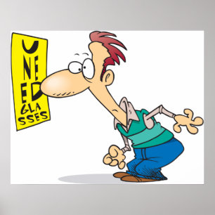 Män som läser ett Öga-diagram Poster