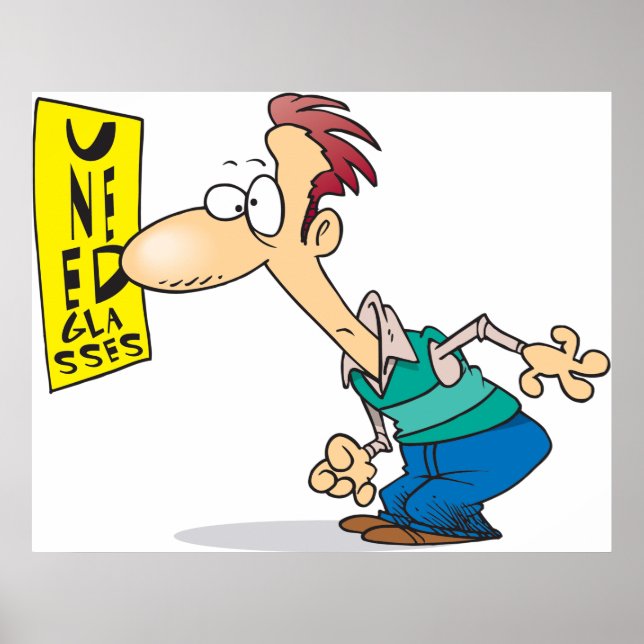 Man som läser ett Öga-diagram Poster (Framsidan)