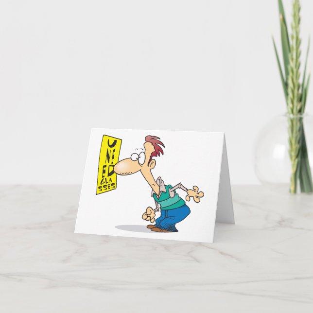 Man som läser ett Öga-diagram Tack Kort (Framsida)