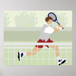 Man som leker tennis 2 poster