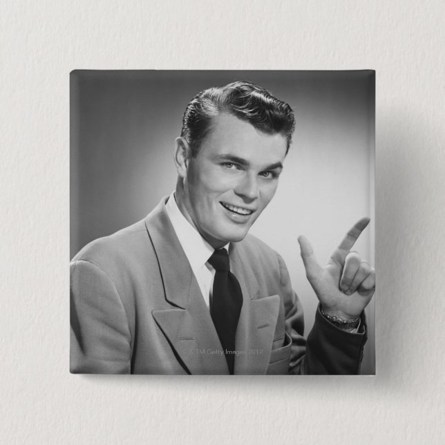 Man som pekar 2 knapp (Framsida)