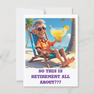" MAN SOM RETIRED VID BEACH " VYKORT
