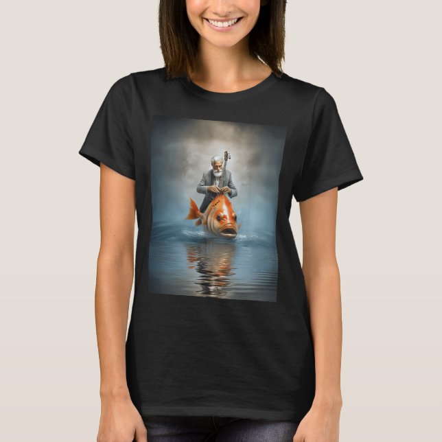Man som spelar bas t shirt (Framsida)