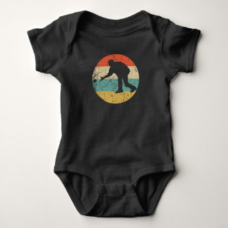 Man som spelar Bocce Siluett Retro Bocce Boll T Shirt