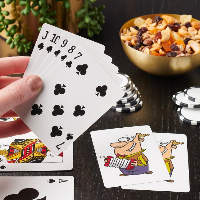Man som spelar dragspel casinokort (Skapare uppladdad)
