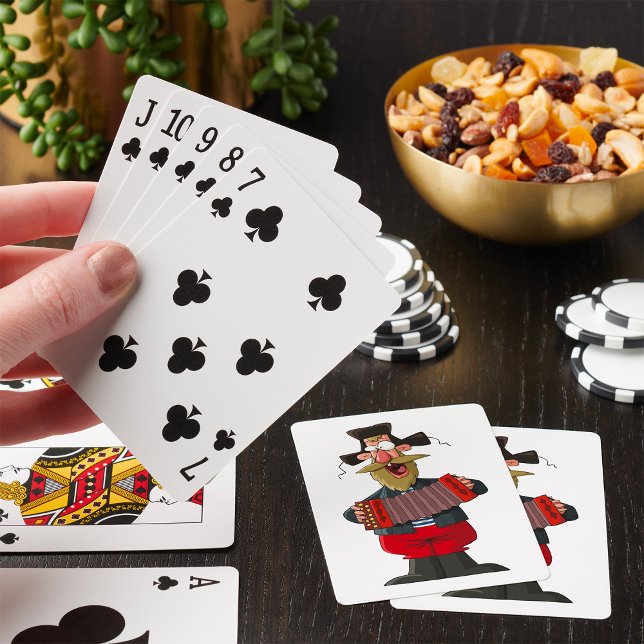 Man som spelar dragspel casinokort (Skapare uppladdad)