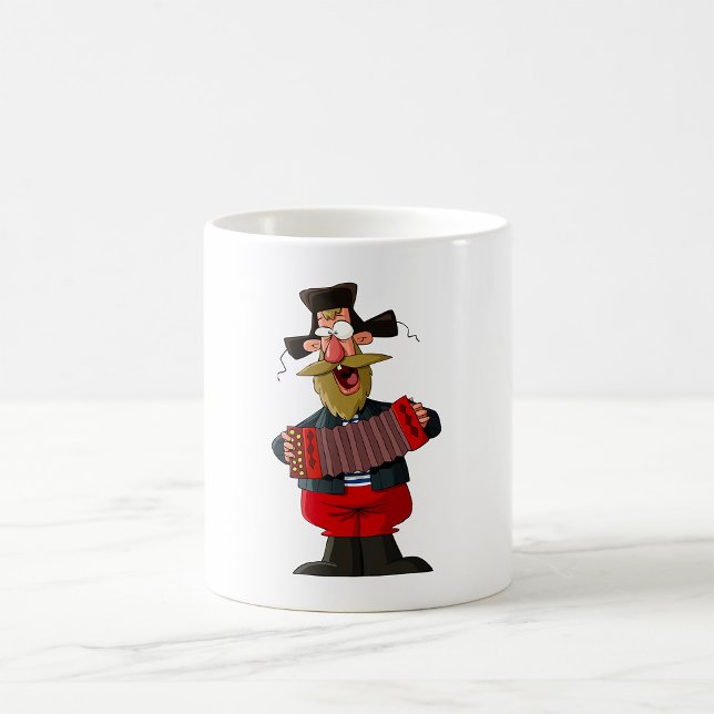 Man som spelar dragspel kaffemugg (Skapare uppladdad)